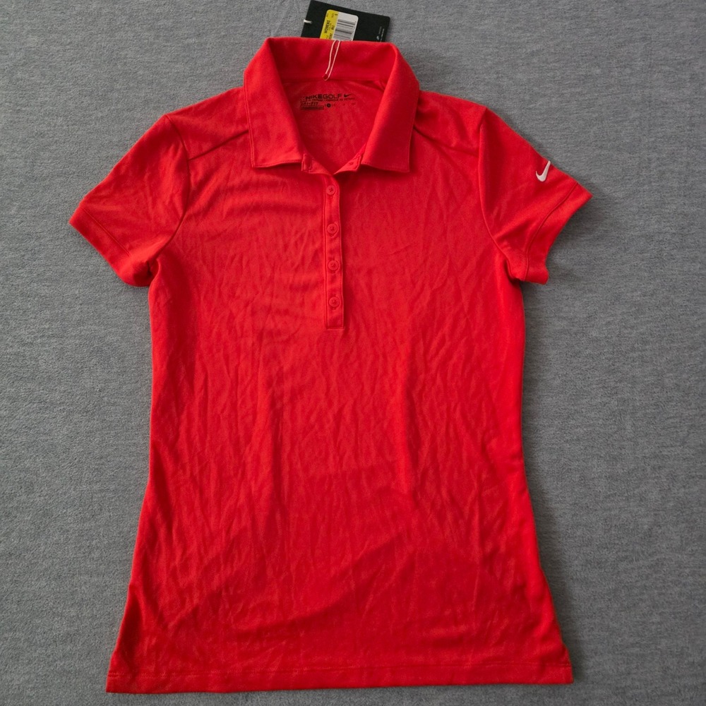 Nike Womens Dri-Fit Polo Size Small Orange Shirt